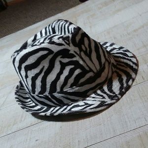 Zebra print fedora hat